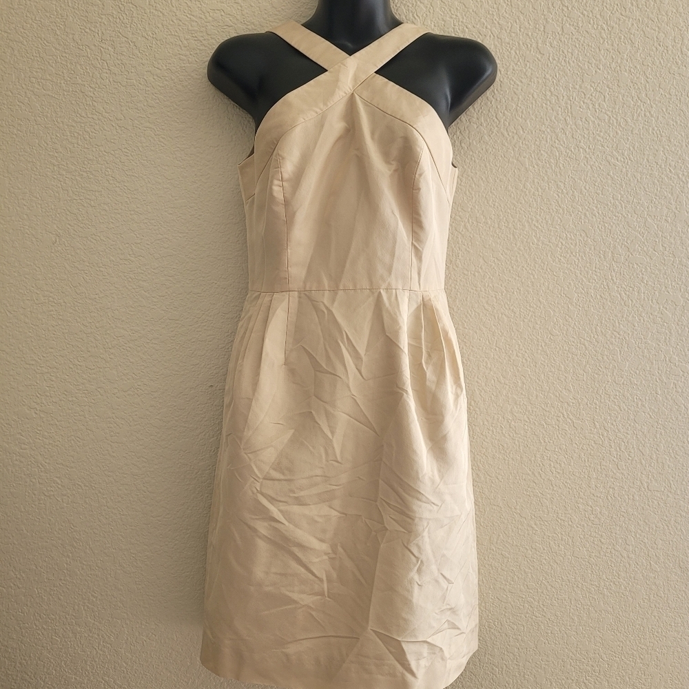 J Crew Lexie Faille Silk Cream Dress size 0